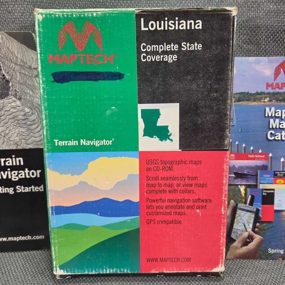 Maptech Terrain Navigator Louisiana USGS Topographic Maps CD-ROM Software